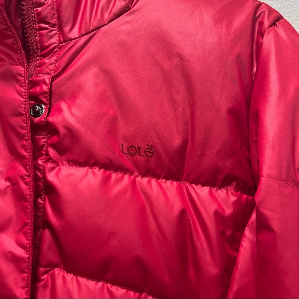 LOLE Down Puffer Jacket Parka Hooded Pink Raspberry - Picture 5 of 16
